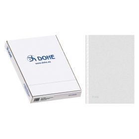 Dohe Caja de 100 Fundas Multitaladro Premium 80 Micras - Formato Folio - 16 Perforaciones - Transparentes