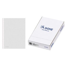 Dohe Caja de 100 Fundas Multitaladro Premium 80 Micras - Formato A4 - 16 Perforaciones - Transparentes