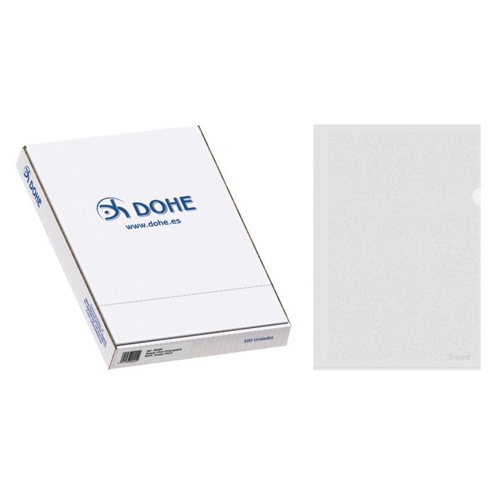 Dohe Caja de 100 Dossiers Uñero Basic 110 Micras - Tamaño Folio - Transparente