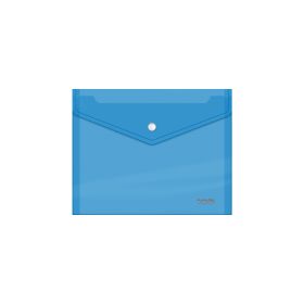 Dohe Sobre con Cierre de Broche - Tamaño A5 - Polipropileno Cristal Transparente 150 Micras - Color Azul