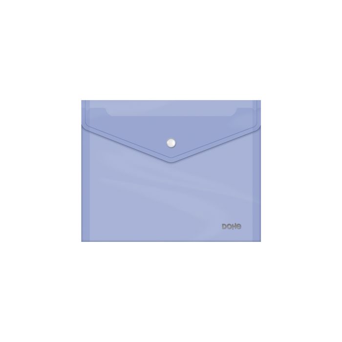 Dohe Sobre con Cierre de Broche - Tamaño A5 - Polipropileno Cristal Transparente 150 Micras - Color Morado