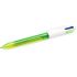Bic 4 Colours Fluo Boligrafo de Bola Retractil - Punta Media de 1.0mm - Tinta con Base de Aceite - Tinta de Colores: Negro, Azul, Rojo y Amarillo Fluorescente