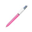 Bic 4 Colours Shine Boligrafo de Bola Retractil - Punta de 1mm - Trazo de 0.4mm - Tinta con Base de Aceite - Cuerpo Rosa Metalizado/Blanco - 4 Colores