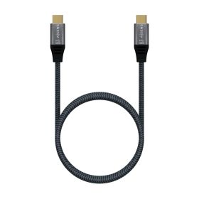Aisens Cable USB 3.2 Gen2x2 Aluminio 20Gbps 8K@30Hz 5A 100W E-Mark, Tipo USB-C/M-USB-C/M - 1.0m - Color Gris