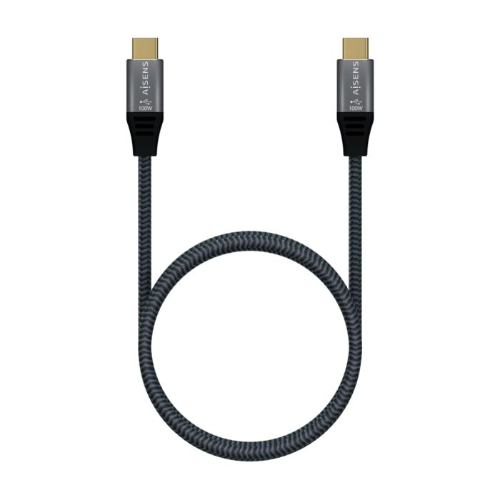 Aisens Cable USB 3.2 Gen2x2 Aluminio 20Gbps 8K@30Hz 5A 100W E-Mark, Tipo USB-C/M-USB-C/M - 1.0m - Color Gris