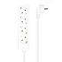 Aisens Regleta Multiple de 4 Tomas sin Interruptor con Cable 3×1.5mm2 - 1.4m - Color Blanco