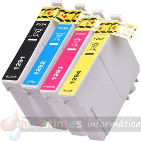Epson T1295 Pack de 4 Cartuchos de Tinta Genéricos: T1291+T1292+T1293+T1294-1