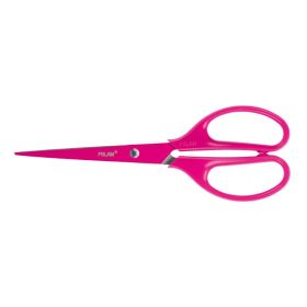 Milan Tijeras Oficina Acid con Cuchilla de Acero Inoxidable - Mango de Plastico Simetrico - Longitud 17cm - Color Rosa