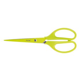 Milan Tijeras Oficina Acid con Cuchilla de Acero Inoxidable - Mango de Plastico Simetrico - Longitud 17cm - Color Amarillo