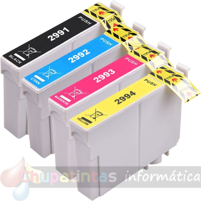 Epson T2996 (29XL) Pack de 4 Cartuchos de Tinta Genéricos: T2991+T2992+T2993+T2994-1