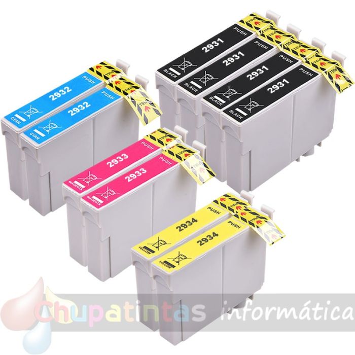 Epson T2996 (29XL) Pack de 10 Cartuchos de Tinta Genéricos: T2991+T2992+T2993+T2994