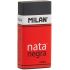 Milan Nata 7024 Goma de Borrar Rectangular - Plastico - Faja de Carton Roja - Envuelta Individualmente - Extra Suave - Color Negro