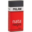Milan Nata 7024 Goma de Borrar Rectangular - Plastico - Faja de Carton Roja - Envuelta Individualmente - Extra Suave - Color Negro