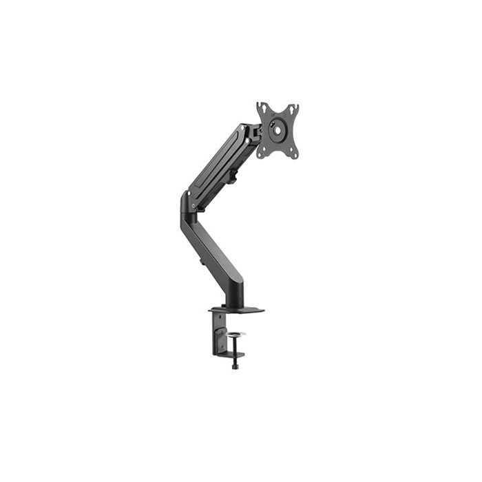 Cromad Soporte de Mesa con Piston de Gas para Monitor de 17"-27" - Ajustable en Altura, Giratorio e Inclinable - Gestion de Cables - Peso Max 6.5kg - VESA Max 100x100mm