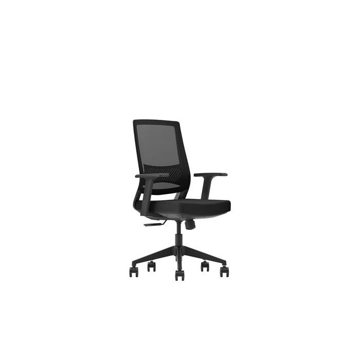 Cromad Gama Senior SE2000 Silla de Oficina - Piston de Gas de Grado 4 - Soporte Lumbar - Respaldo de Malla - Reposabrazos Fijos