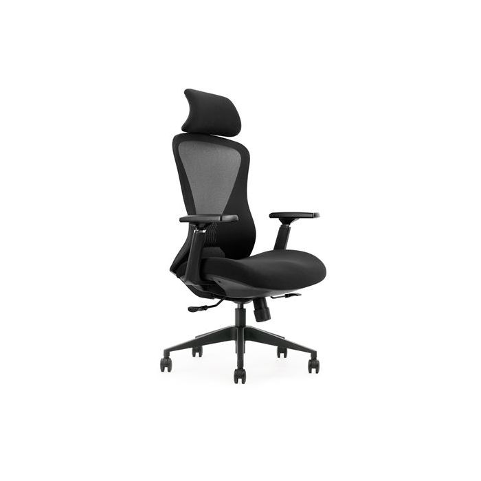 Cromad Gama Senior SE5000 Silla de Oficina - Piston de Gas de Grado 4 - Soportes Lumbar y Cervical Ajustables - Respaldo de Malla - Reposabrazos Ajustables 3D y Acolchados