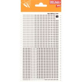 Apli Numeros Transferibles - 2.5mm - Facil Aplicacion - Negros Intensos - 952 Caracteres - Negro