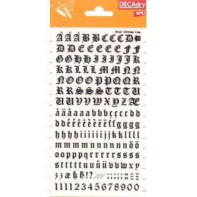 Apli Letras y Numeros Transferibles - 8mm - Facil Aplicacion - Negros Intensos - 199 Caracteres - Negro