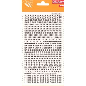 Apli Letras y Numeros Transferibles - 3mm de Tamaño - 795 Caracteres - Facil Aplicacion y Remocion - Negro