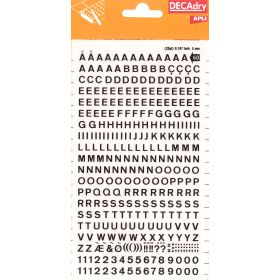 Apli Letras y Numeros Transferibles - 5mm - 339 Caracteres - Negros
