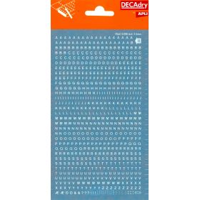 Apli Letras Transferibles Blancas 2.5mm - 730 Caracteres - Facil Aplicacion y Gran Adherencia - Versatil para Diferentes Superficies - Blanco