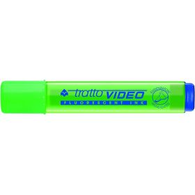Tratto Video Marcador Fluorescente - Punta Biselada - Tinta Base de Agua - Secado Rapido - Color Verde Fluorescente