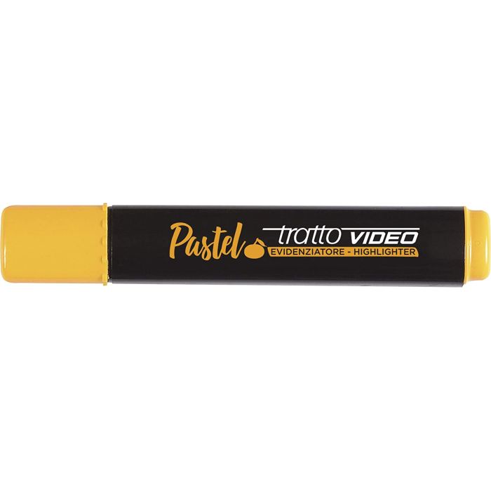 Tratto Video Pastel Marcador Fluorescente - Punta Biselada - Tinta al Agua - Secado Rapido - Color Naranja Mandarina