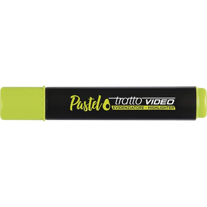 Tratto Video Pastel Marcador Fluorescente - Punta Biselada - Tinta al Agua - Secado Rapido - Color Verde Aguacate
