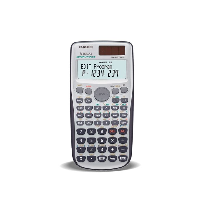Casio FX3650PII Calculadora Programable de Sobremesa - Pantalla de 2 Lineas - 279 Funciones - 360 Pasos de Programacion - Alimentacion con Pilas y Solar