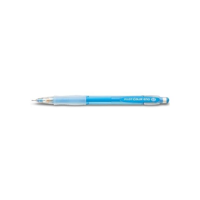 Pilot Portaminas Color Eno H-197 - Trazo 0.7mm - Grip de Goma - Goma de Borrar - Mina Color Azul Claro