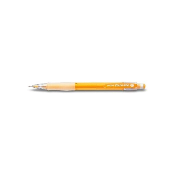 Pilot Portaminas Color Eno H-197 - Trazo 0.7mm - Grip de Goma - Goma de Borrar - Mina Color Naranja