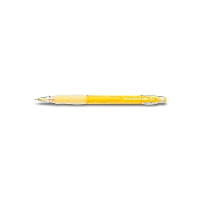Pilot Portaminas Color Eno H-197 - Trazo 0.7mm - Grip de Goma - Goma de Borrar - Mina Color Amarillo