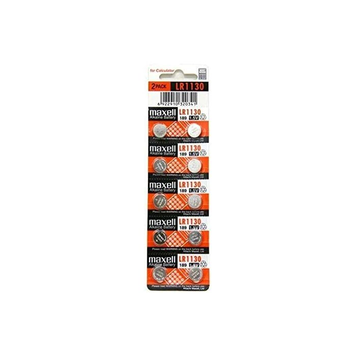Maxell Pack de 10 Pilas Alcalinas de Boton LR1130 1.5V
