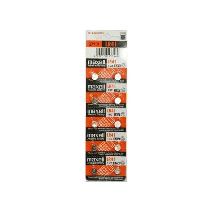 Maxell Pack de 10 Pilas Alcalinas de Boton LR41 1.5V