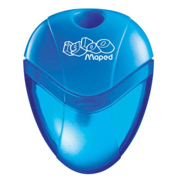 Maped I-Gloo Sacapuntas con Deposito de Gran Capacidad - 1 Agujero - Forma Ergonomica - Colores Surtidos - Caja Expositora de 30 uds.