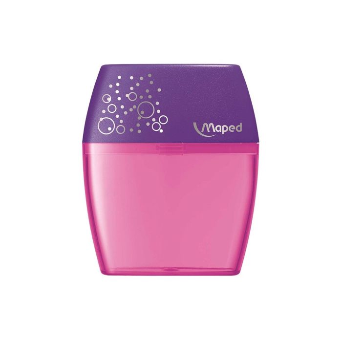Maped Shaker Sacapuntas con Deposito de Gran Capacidad - 2 Agujeros - Forma Ergonomica - Colores Surtidos - Caja Expositora de 20 uds.