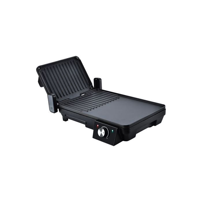 Muvip Sandwichera + Plancha Asar 2000W - Apertura hasta 180º - Placas Grill + Lisa -  Selector de Temperatura - Placa Superior Basculante - Asa Tacto Frio