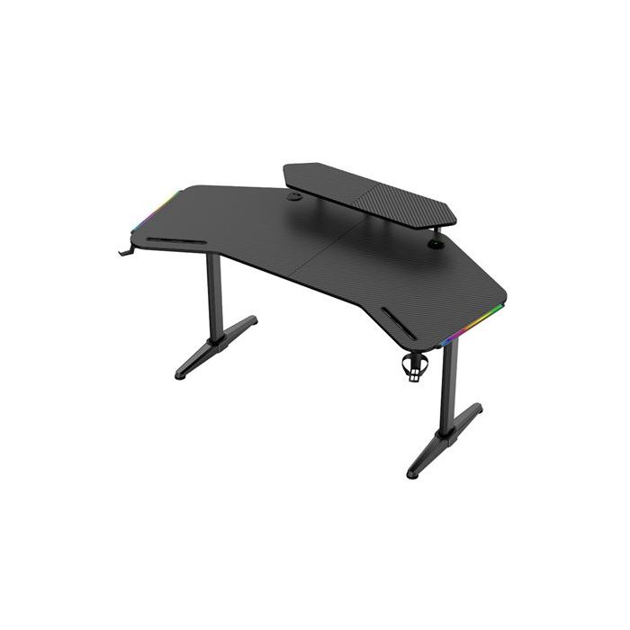 Muvip Mesa Gaming PRO1500 XL Fibra Carbono - Luz RGB Sound