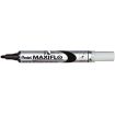 Pentel Maxiflo Rotulador para Pizarra Blanca - Regulacion del Flujo de Tinta - Punta de Bala - Ancho de Linea 2mm - 50% de Materiales Reciclados - Color Negro