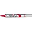 Pentel Maxiflo Rotulador para Pizarra Blanca - Regulacion del Flujo de Tinta - Punta de Bala - Ancho de Linea 2mm - 50% de Materiales Reciclados - Color Rojo