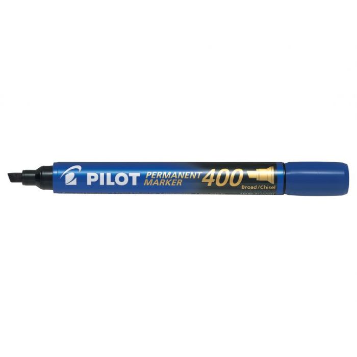 Pilot Rotulador Permanente 400 - Punta Biselada 4,5mm - Trazo 4mm - Color Azul