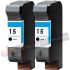 HP 45/15 Negro Pack de 2 Cartuchos de Tinta Pigmentada Genéricos