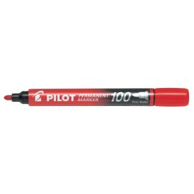 Pilot Rotulador Permanente 100 - Punta Fina de Bala 4,5mm - Trazo 1mm - Color Rojo