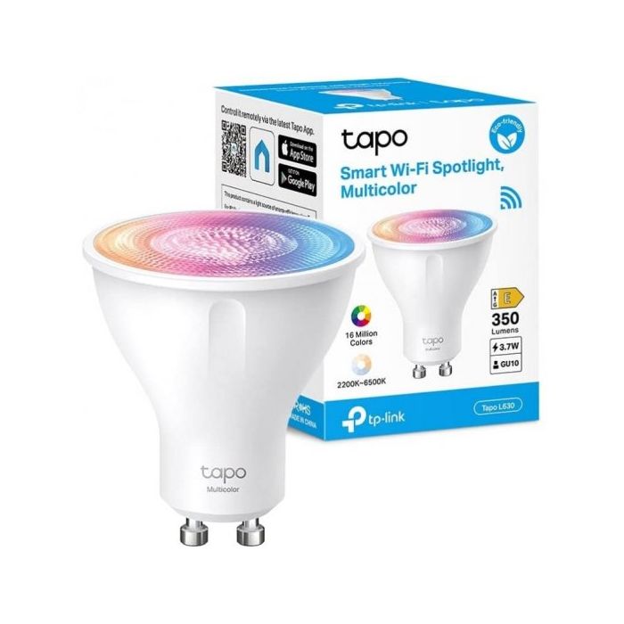 TP-Link Tapo L630 Bombilla Inteligente RGB Wi-Fi Regulable GU10 350lm - Control de Voz - Control Remoto - Ahorro de Energia