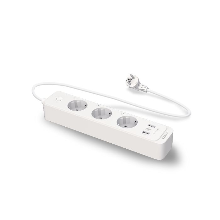 TP-Link Tapo P300 Regleta Inteligente WiFi - 3 Enchufes y 2 Puertos USB 3.0 - Carga Rapida de 18W - Control por Voz - Cable de 1.50m