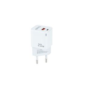Tooq Cargador de Pared USB-C/PD + USB-A/QC 20W - Color Blanco