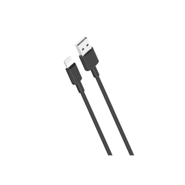 XO Cable NB156 Silicona USB - Lightning - 2.4A - 1m - Color Negro