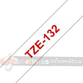 Brother TZe132 Cinta Laminada Original de Etiquetas - Texto rojo sobre fondo transparente - Ancho 12mm x 8 metros-3