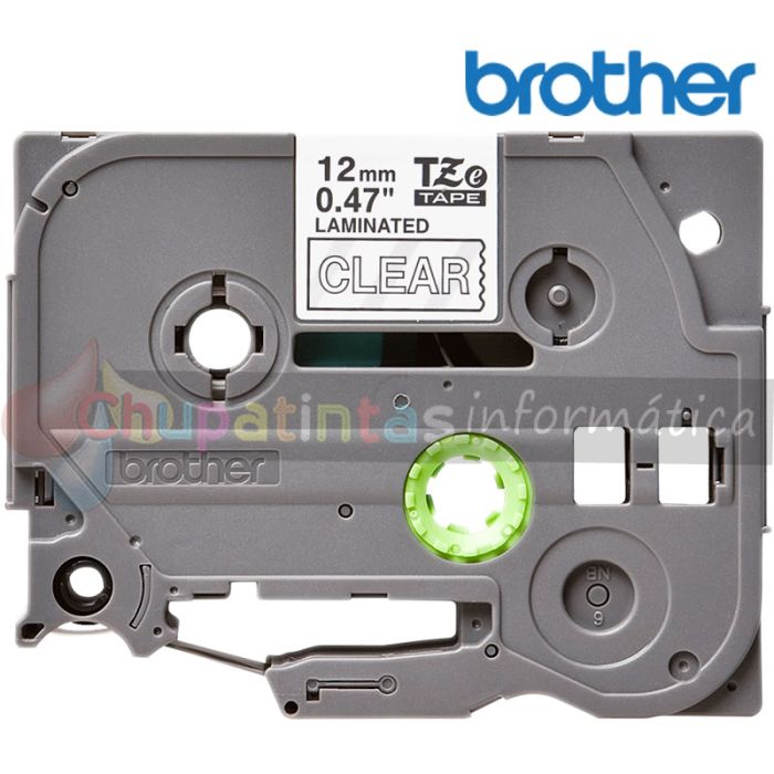Brother TZe135 Cinta Laminada Original de Etiquetas - Texto blanco sobre fondo transparente - Ancho 12mm x 8 metros-2