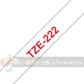 Brother TZe222 Cinta Laminada Original de Etiquetas - Texto rojo sobre fondo blanco - Ancho 9mm x 8 metros-3